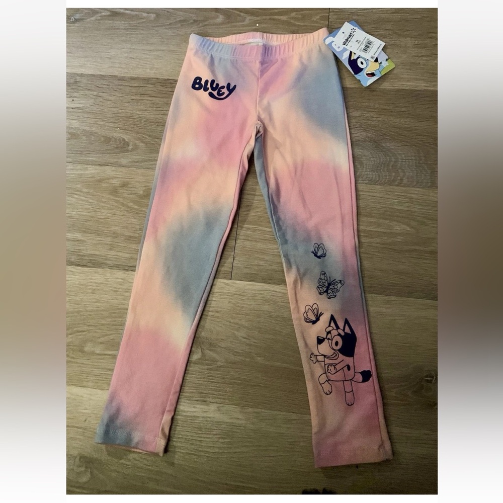 Bluey Girl’s Size 4/5 Pink & Blue Tye Did Casual Comfy Leggings